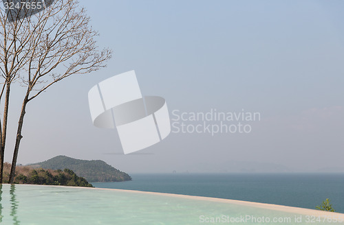 Image of beautiful view from infinity edge pool to sea