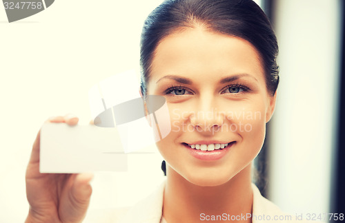 Image of woman with business card