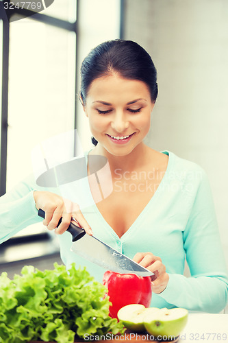 Image of beautiful woman in the kitchen