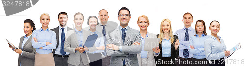 Image of group of happy businesspeople