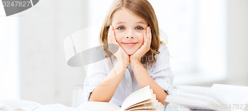 Image of student girl studying at school