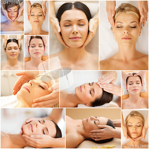 Image of women having facial treatment in spa salon