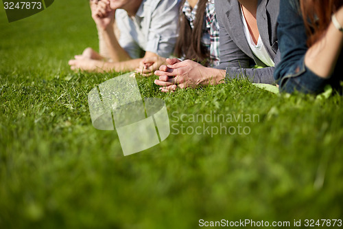 Image of close up of students or teenagers hanging out