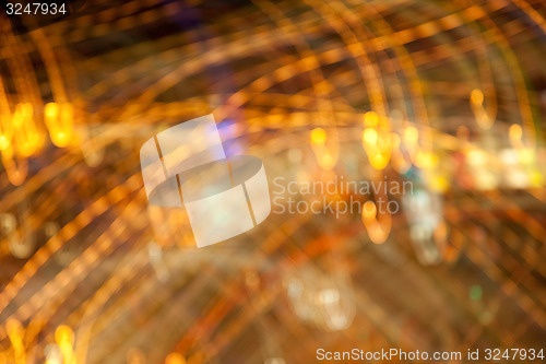 Image of golden bright night lights background