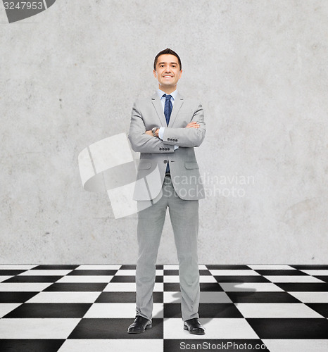 Image of happy smiling businessman in suit