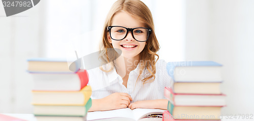 Image of student girl studying at school