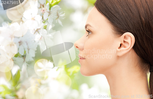 Image of beautiful young woman face