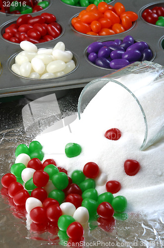Image of Christmas candy and spilled sugar