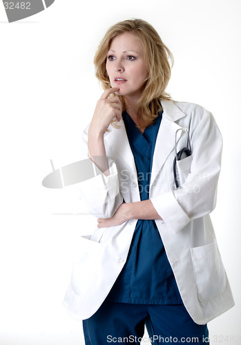 Image of Lady doctor thinking