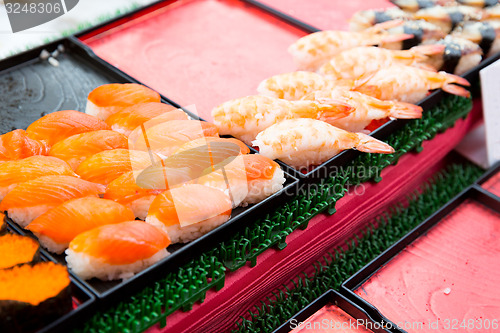 Image of sushi sets at asian street market