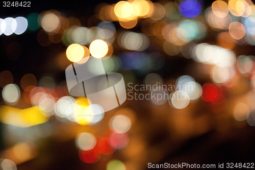 Image of colorful bright lights on dark night background