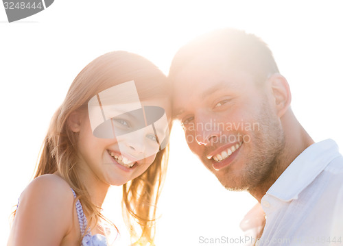 Image of happy father and child girl having fun