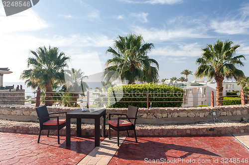 Image of Outdoor restaurant overlooking the sea