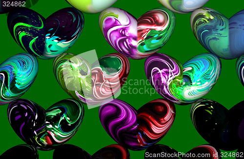 Image of Abstract  hearts 3d background