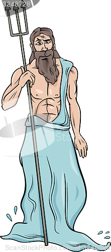 Image of greek god poseidon cartoon illustration