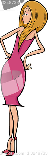 Image of pretty woman cartoon illustration
