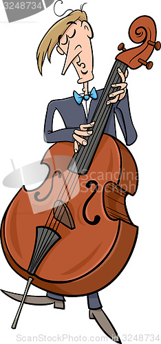 Image of contrabass musician cartoon