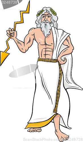 Image of greek god zeus cartoon illustration