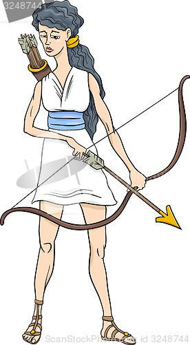 Image of greek goddess artemis cartoon