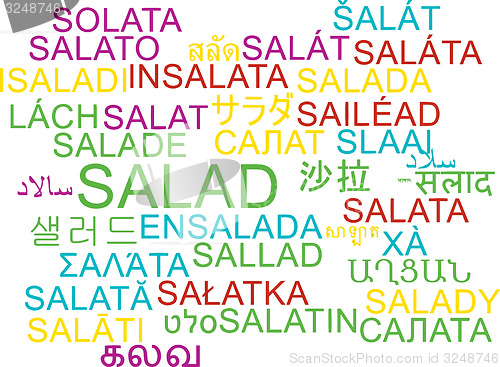 Image of Salad multilanguage wordcloud background concept