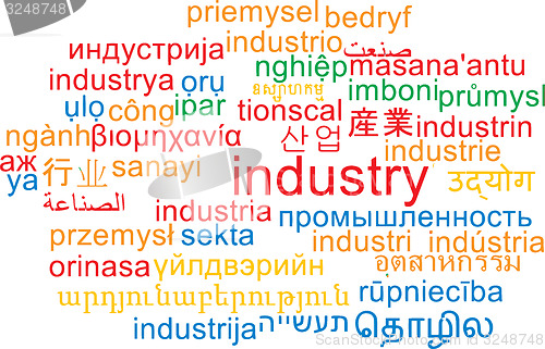 Image of Industry multilanguage wordcloud background concept