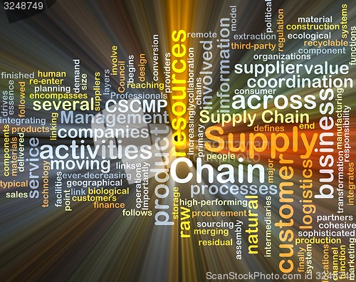 Image of Supply chain background concept glowing