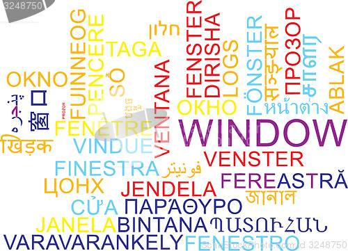 Image of Window multilanguage wordcloud background concept