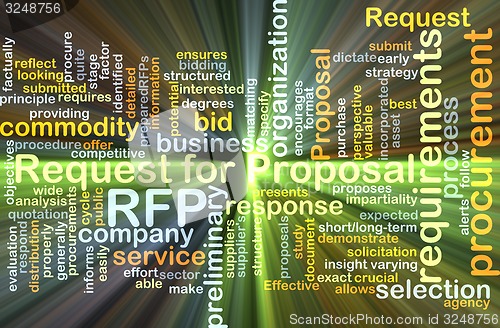 Image of Request for proposal RFP background concept glowing