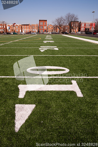 Image of Sports Playing Field Inner City Chicago Neighborhood