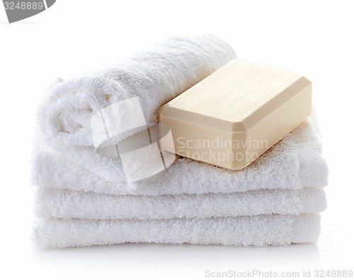 Image of stack of white spa towels