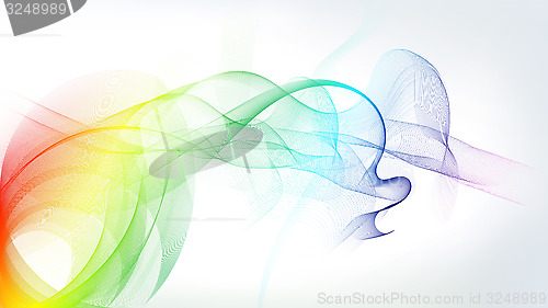 Image of colorful motion lines on white