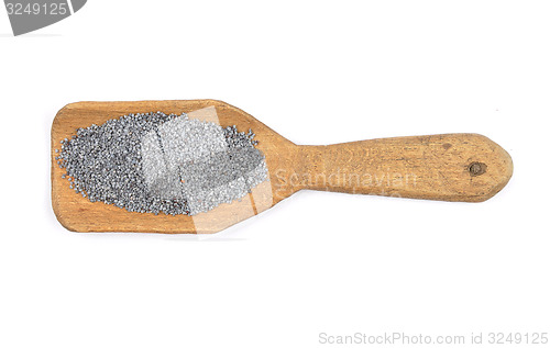 Image of Poppy seeds on shovel