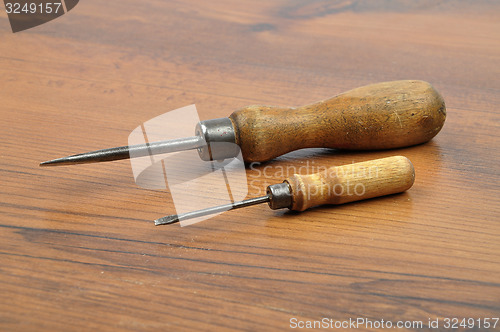 Image of Screwdriver on wood
