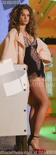 Image of Sexy young woman in underwear