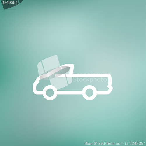 Image of Pick-up truck thin line icon
