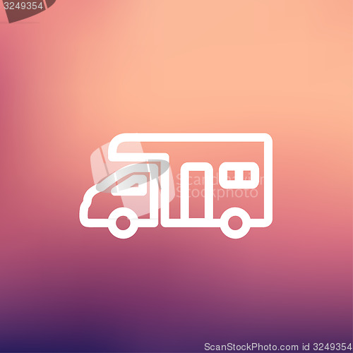 Image of Camper van thin line icon