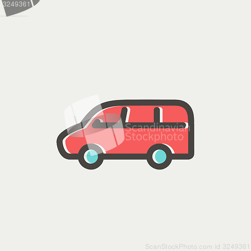 Image of Van transport thin line icon