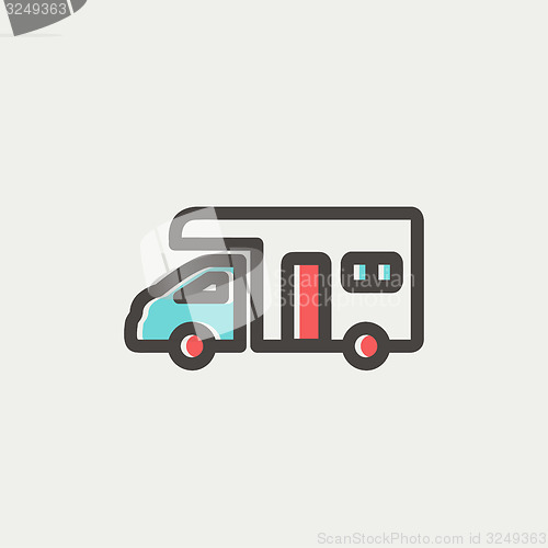 Image of Camper van thin line icon