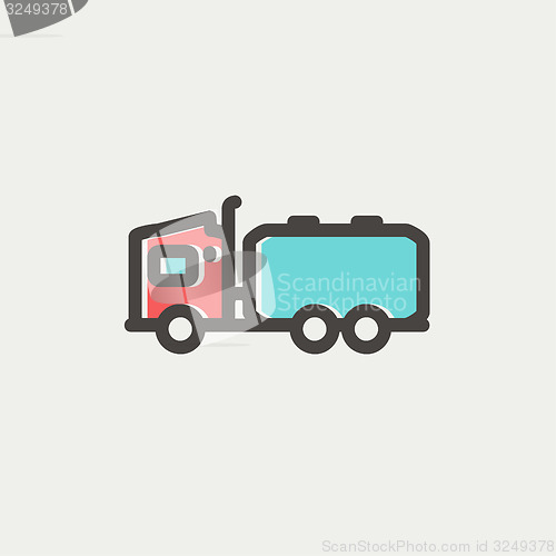 Image of Tanker truck thin line icon