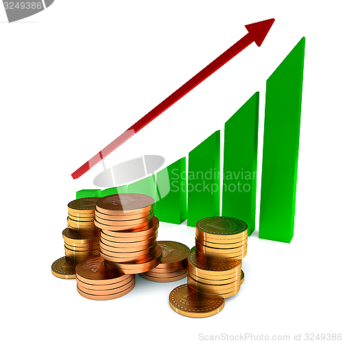 Image of Business Chart and gold coins