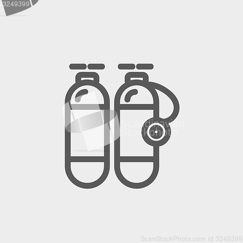 Image of Oxygen tank thin line icon