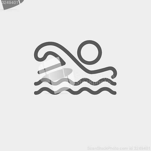 Image of Swimmer thin line icon