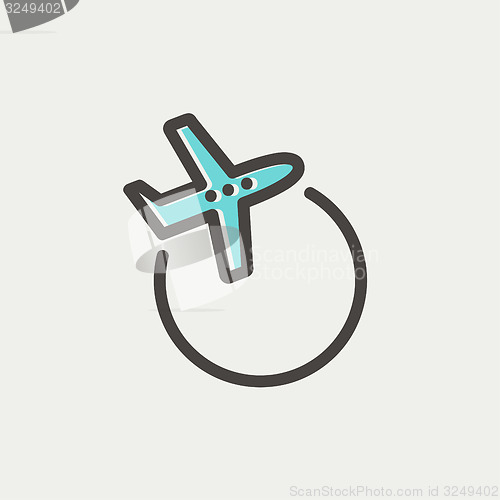 Image of Airplane thin line icon