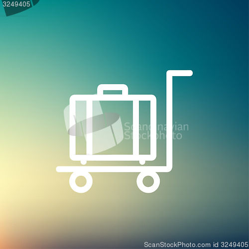 Image of Trolley luggage thin line icon