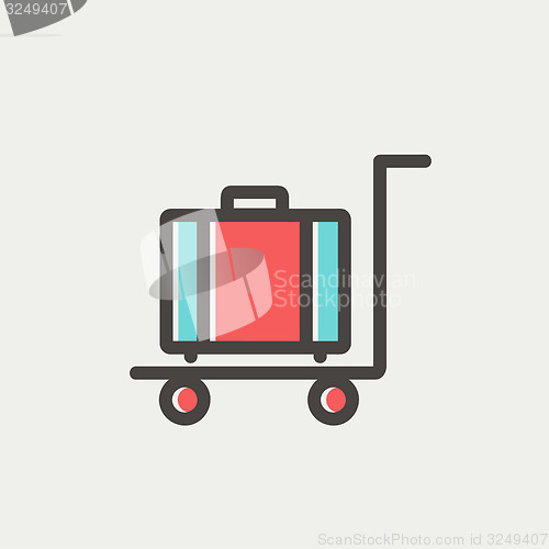 Image of Trolley luggage thin line icon