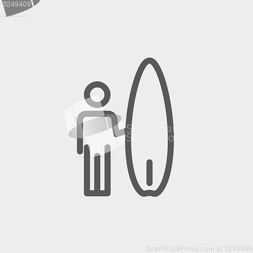 Image of Wakeboarder thin line icon