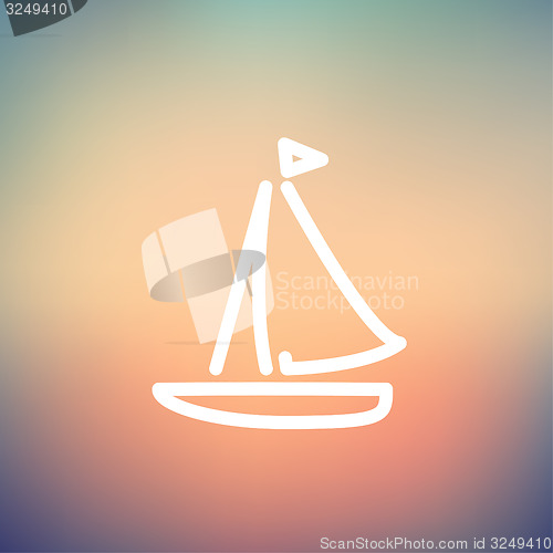 Image of Sailboat thin line icon