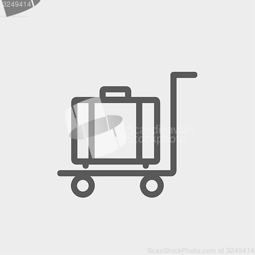 Image of Trolley luggage thin line icon