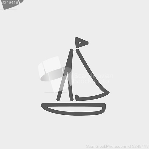 Image of Sailboat thin line icon