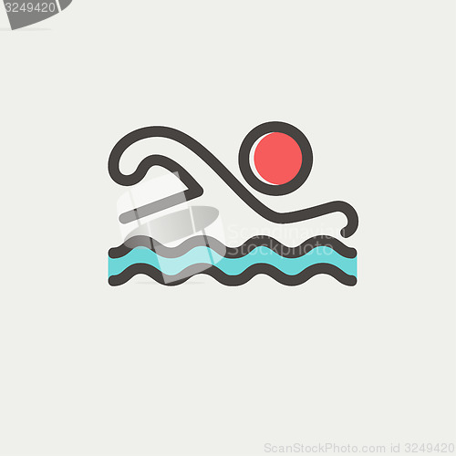 Image of Swimmer thin line icon